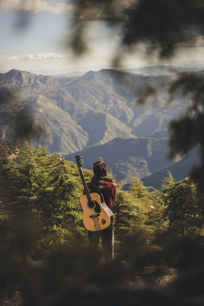 guitarplayer in the forest